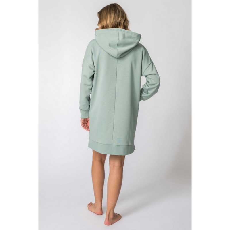 LA113 Dress with hood and kangaroo pocket - mint