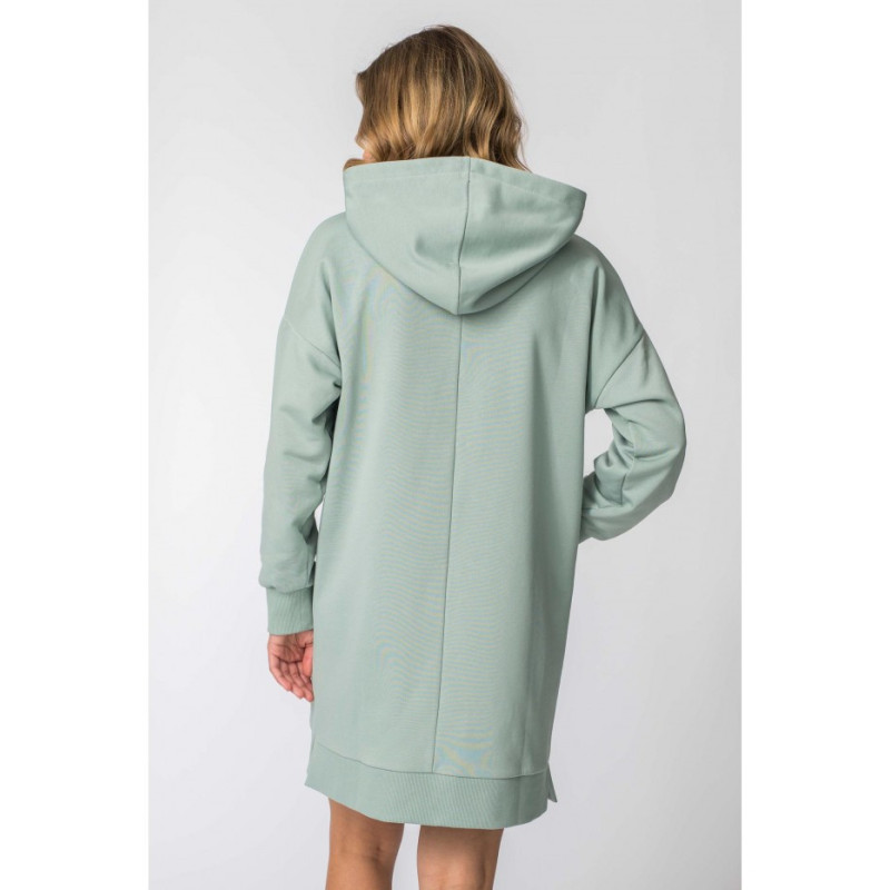 LA113 Dress with hood and kangaroo pocket - mint