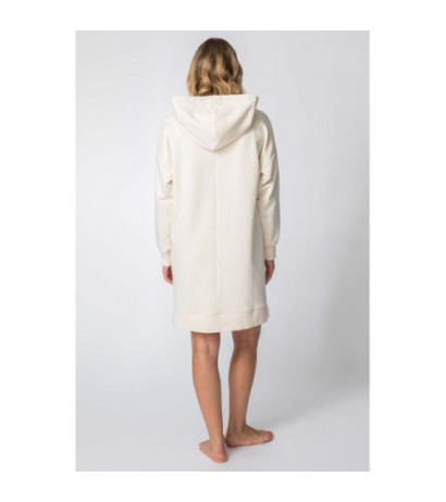 LA113 Hooded dress with kangaroo pocket - vanilla