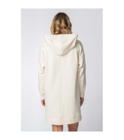 LA113 Hooded dress with kangaroo pocket - vanilla