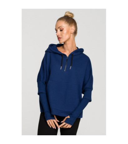 M689 Sweatshirt with hood and extra cuffs - inkblue