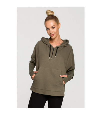 M689 Hooded sweatshirt with extra cuffs - khaki