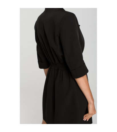 M699 Jacket dress with elastic waistband - black