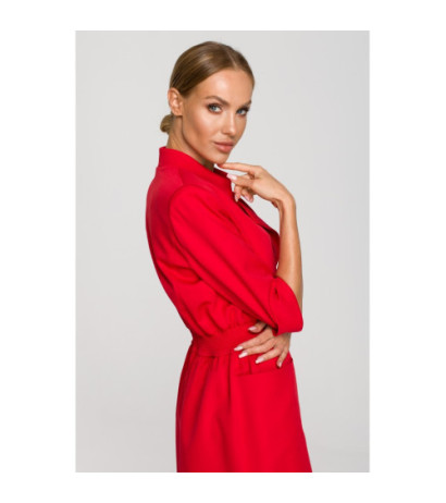 M699 Jacket dress with elastic waistband - red