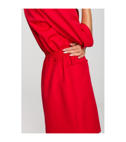 M699 Jacket dress with elastic waistband - red