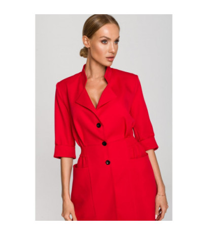 M699 Jacket dress with elastic waistband - red