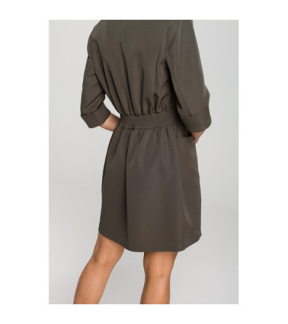 M699 Jacket dress with elastic waistband - khaki