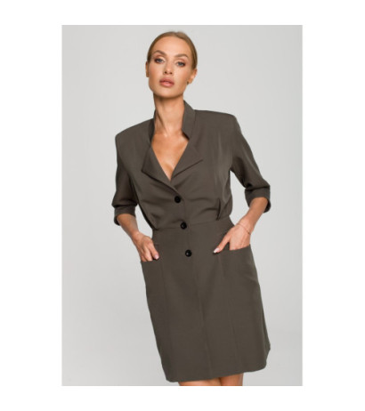 M699 Jacket dress with elastic waistband - khaki