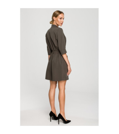 M699 Jacket dress with elastic waistband - khaki