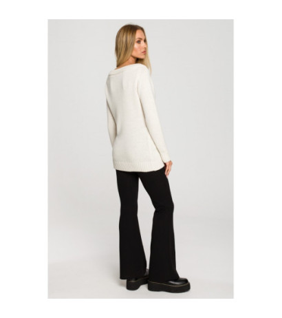 M711 Sweater with slit in the neckline - ivory