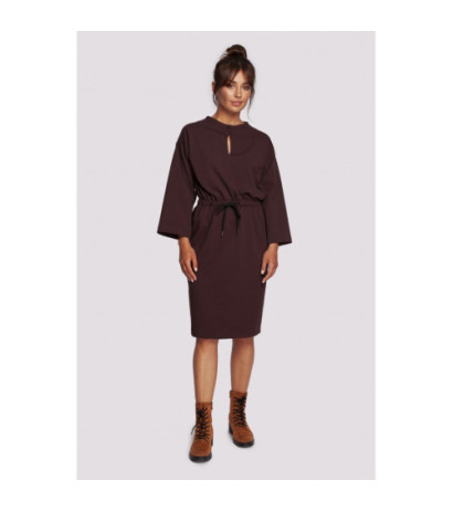 B234 Dress pulled at the waist with trousers - brown