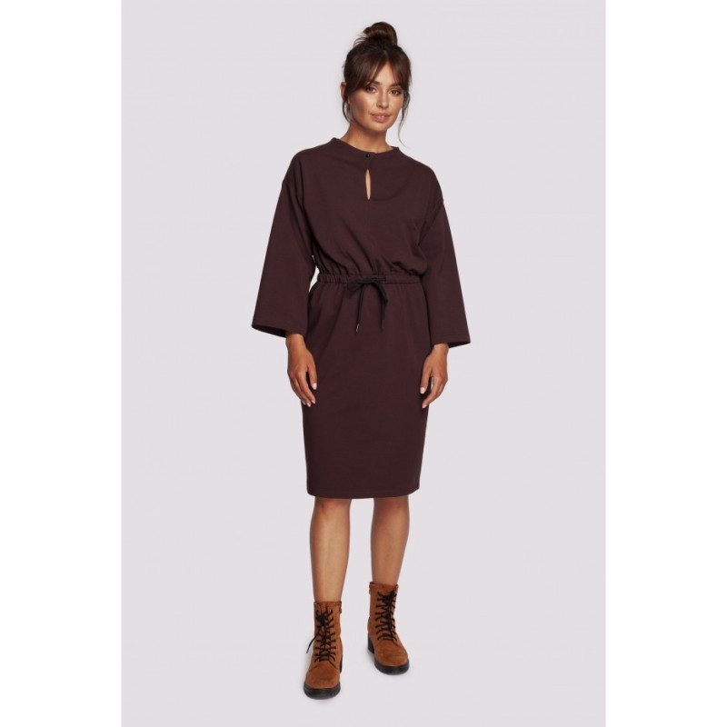 B234 Dress pulled at the waist with trousers - brown