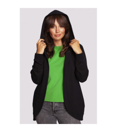 B235 Coat with rounded edges - black