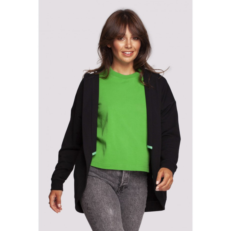 B235 Coat with rounded edges - black