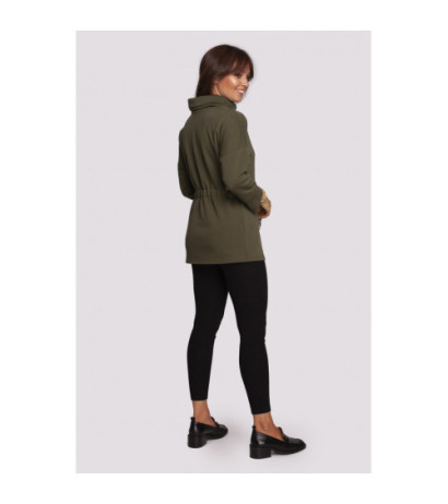 B236 Sweatshirt with turtleneck and ribbon cent - olive green