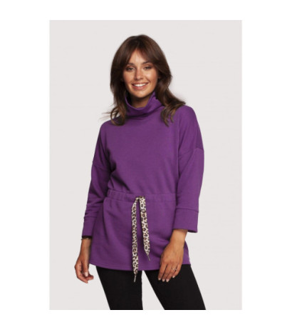 B236 Sweatshirt with turtleneck and ribbon cent - purple