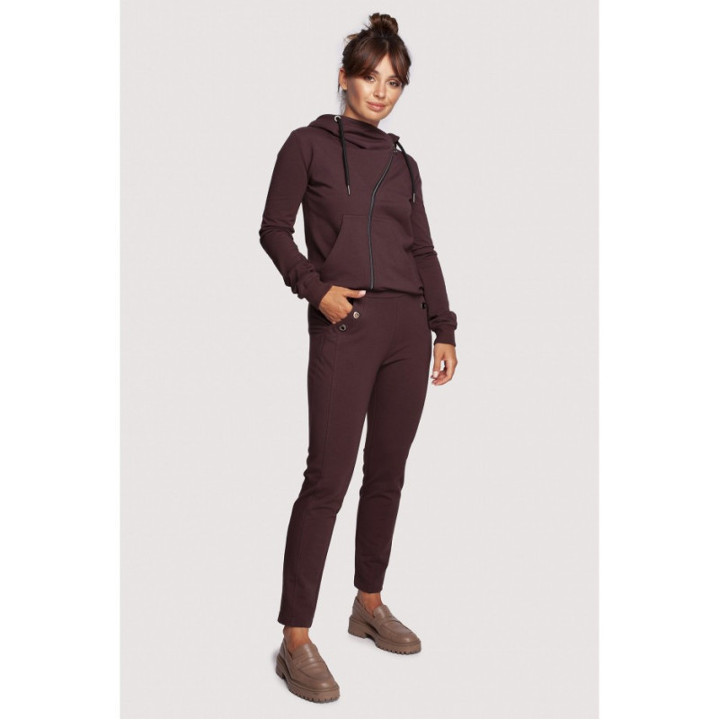 B243 Trousers with stitching on legs - brown