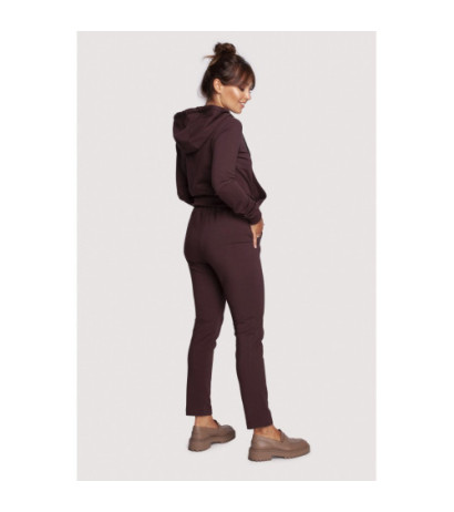 B243 Trousers with stitching on legs - brown