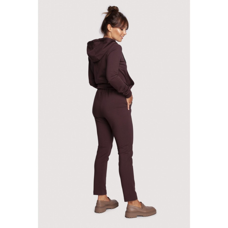 B243 Trousers with stitching on legs - brown