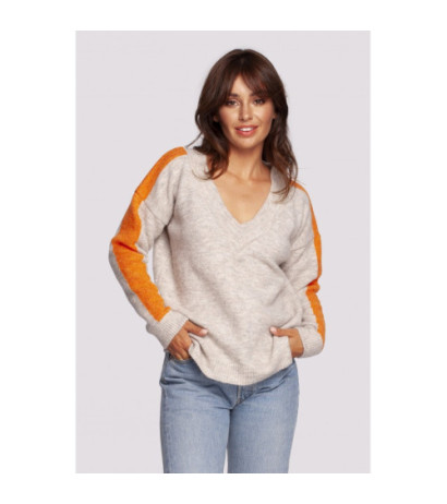 BK093 Cheeky sweater with contrasting stripes - ivory