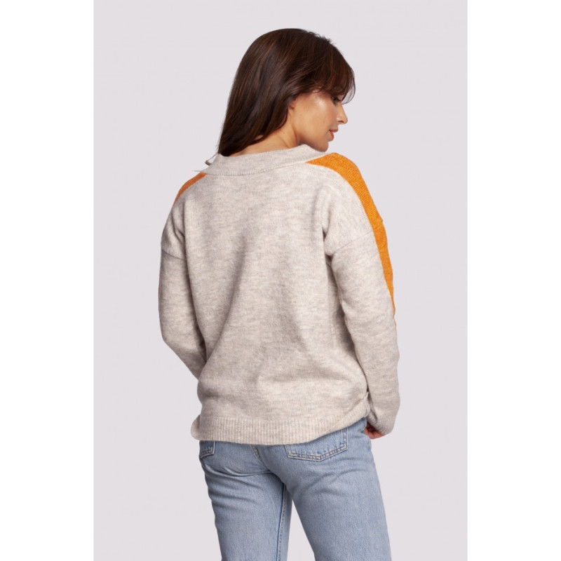 BK093 Cheeky sweater with contrasting stripes - ivory