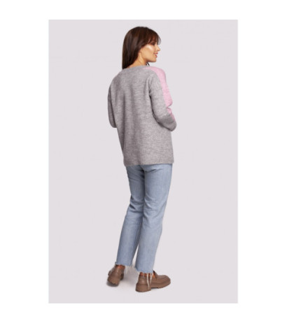 BK093 Cheeky sweater with contrasting stripes - grey