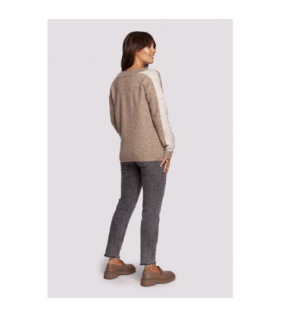 BK093 Cheeky sweater with contrasting stripes - light brown