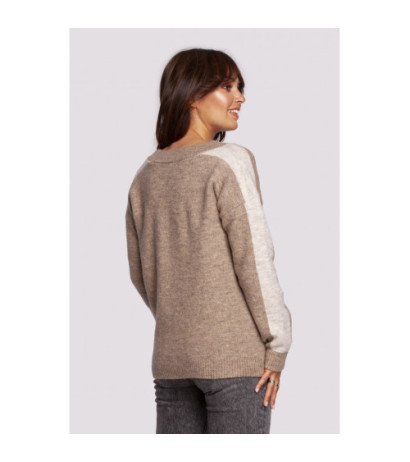 BK093 Cheeky sweater with contrasting stripes - light brown