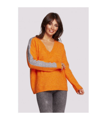 BK093 Cheeky sweater with contrasting stripes - bright orange