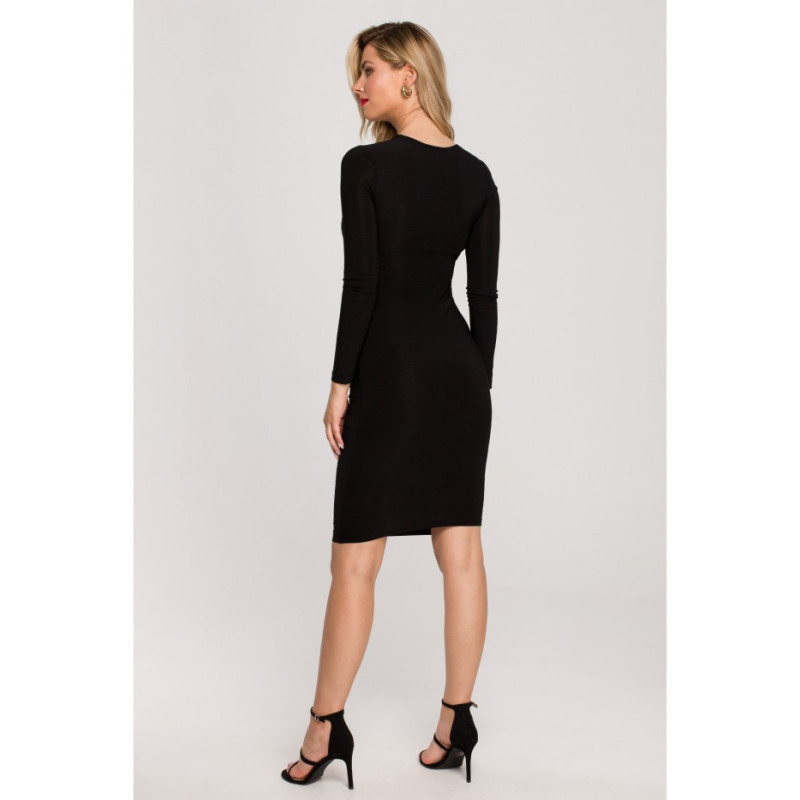 K140 Dress with a crease through the middle - black