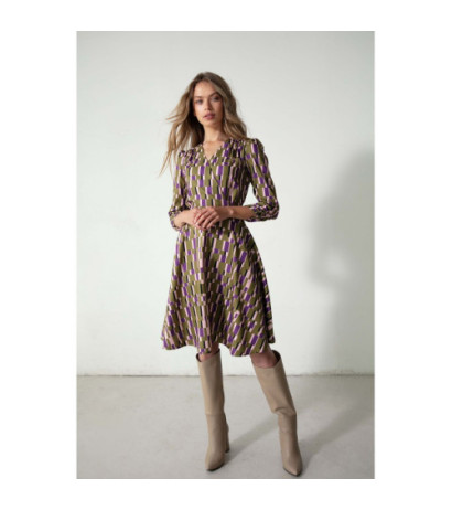 K145 Patterned flared dress - model 1