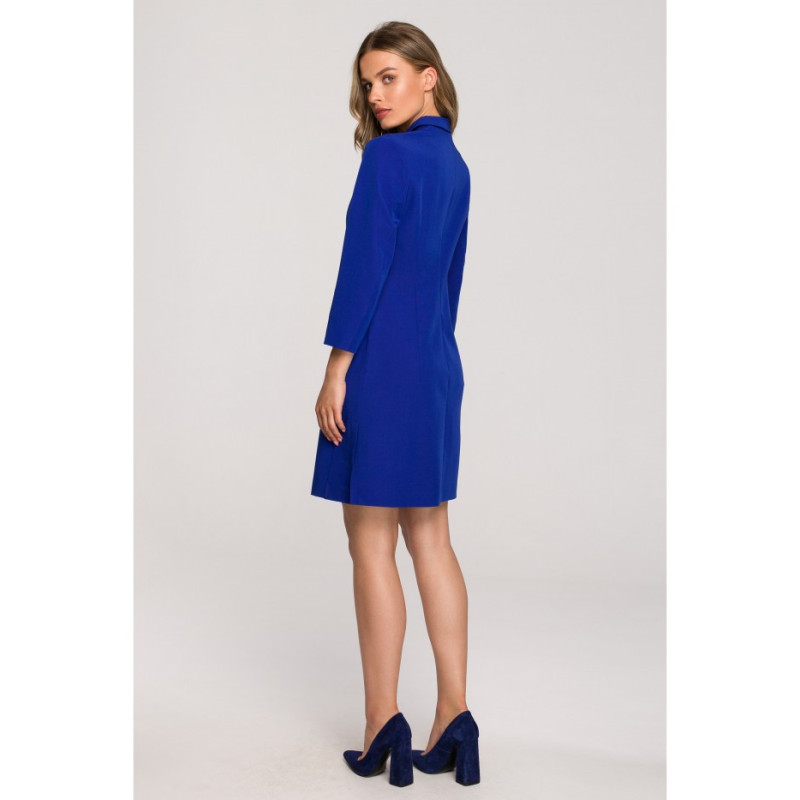 S312 Jacket dress with belt - cornflower blue