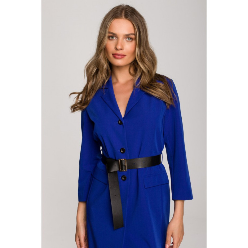 S312 Jacket dress with belt - cornflower blue