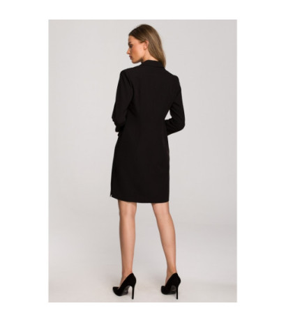 S312 Jacket dress with belt - black