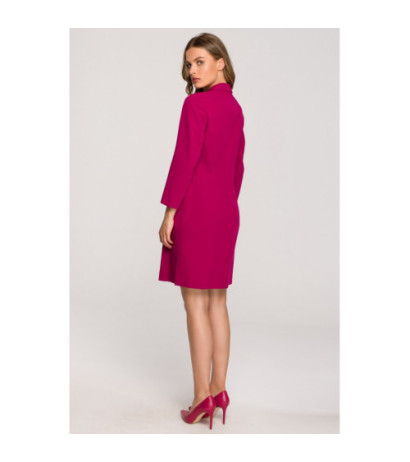 S312 Jacket dress with belt - plum