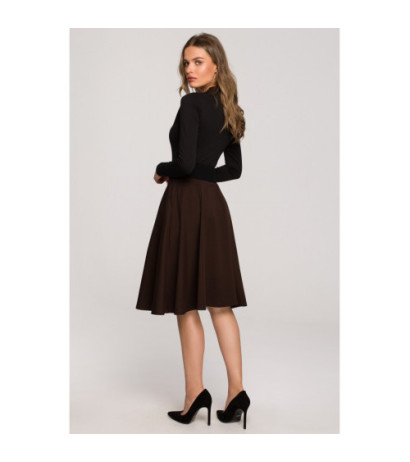 S315 Flared skirt with drawstring waist - brown