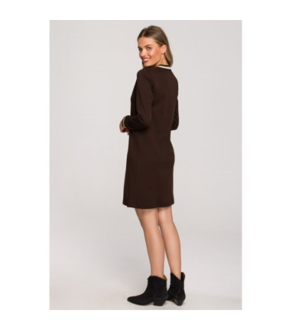 S328 Lurex ribbed dress - brown