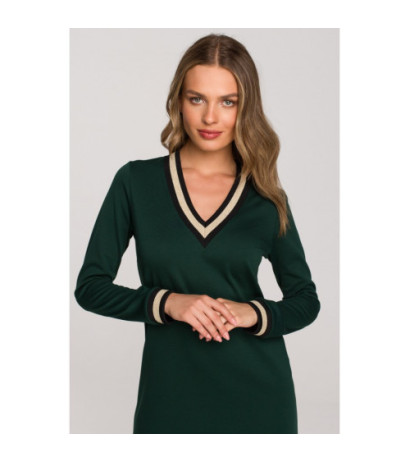 S328 Lurex ribbed dress - green