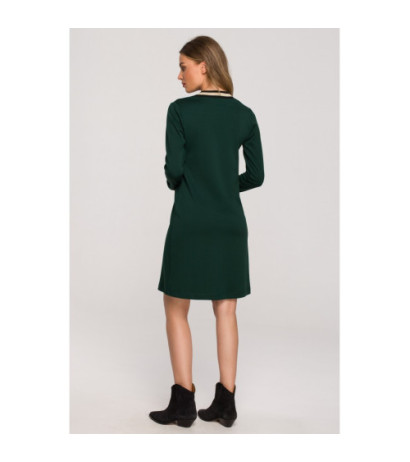 S328 Lurex ribbed dress - green