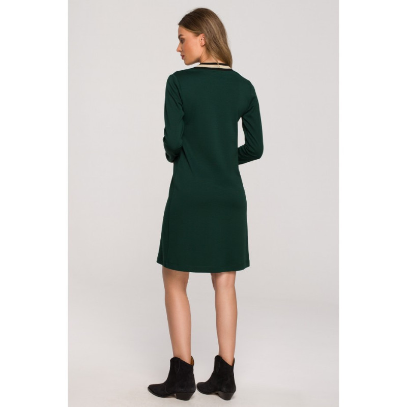 S328 Lurex ribbed dress - green