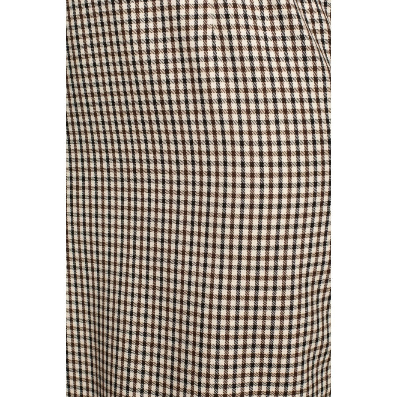 S323 Dress with kimono sleeves in plaid - brown