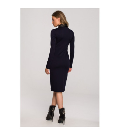 S322 Pencil dress with press-studs - navy blue