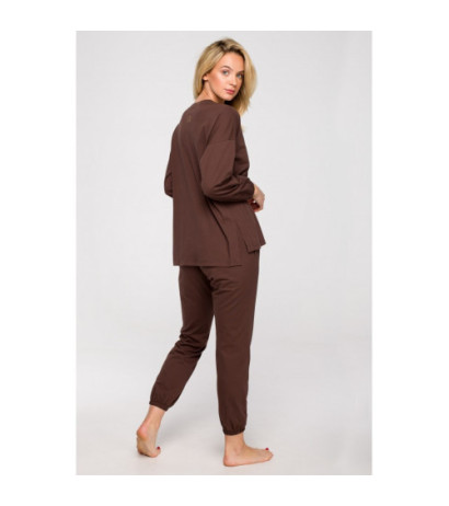 LA122 Long sleeve sleep blouse - chocolate