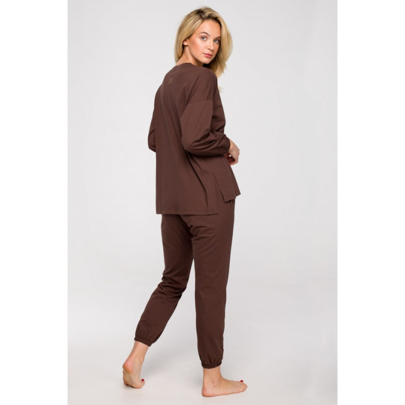 LA122 Long sleeve sleep blouse - chocolate