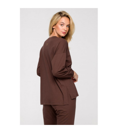 LA122 Long sleeve sleep blouse - chocolate