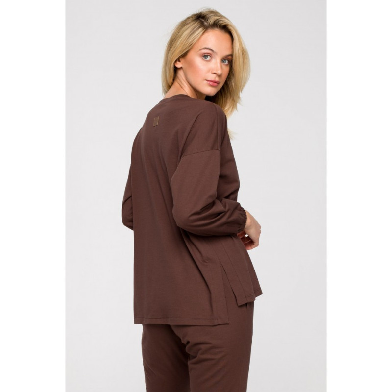 LA122 Long sleeve sleep blouse - chocolate