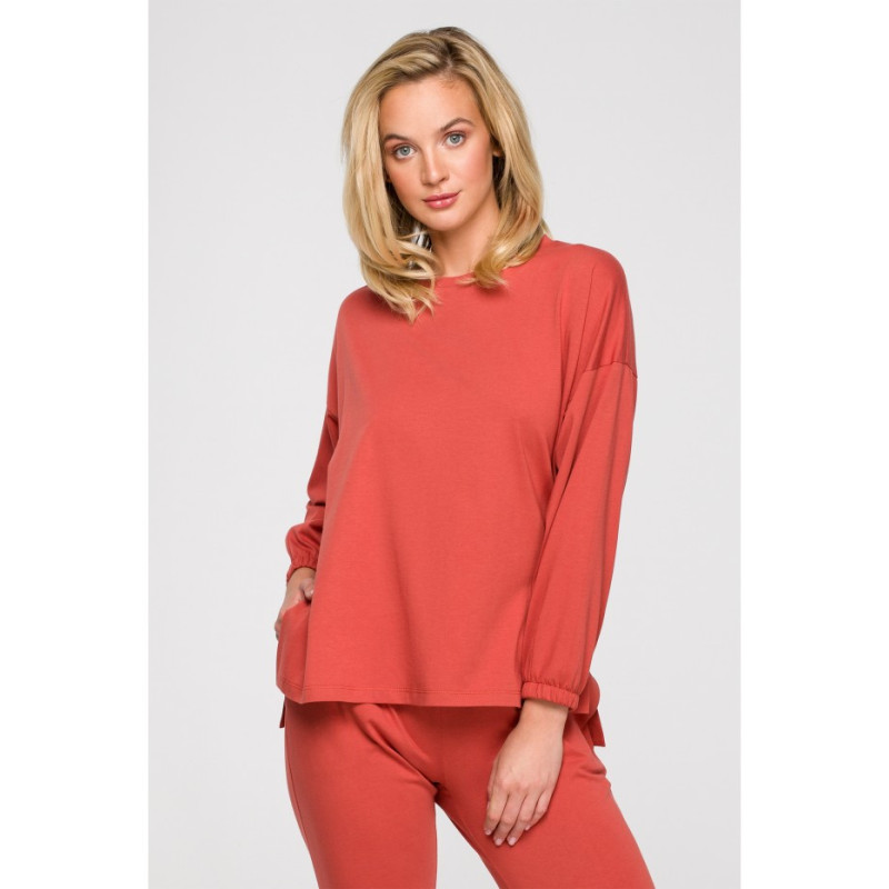 LA122 Long sleeve sleep blouse - carmine