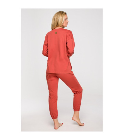 LA122 Long sleeve sleep blouse - carmine