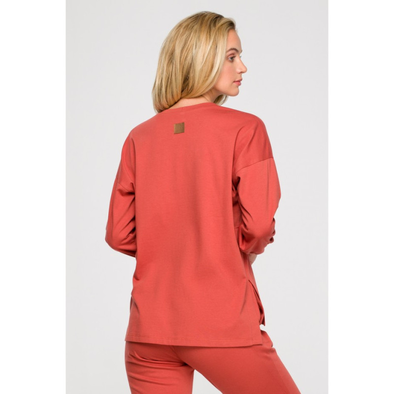 LA122 Long sleeve sleep blouse - carmine