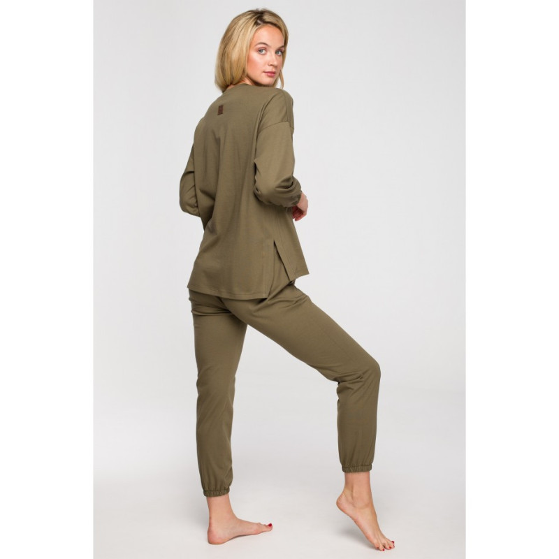 LA122 Long sleeve sleep blouse - khaki